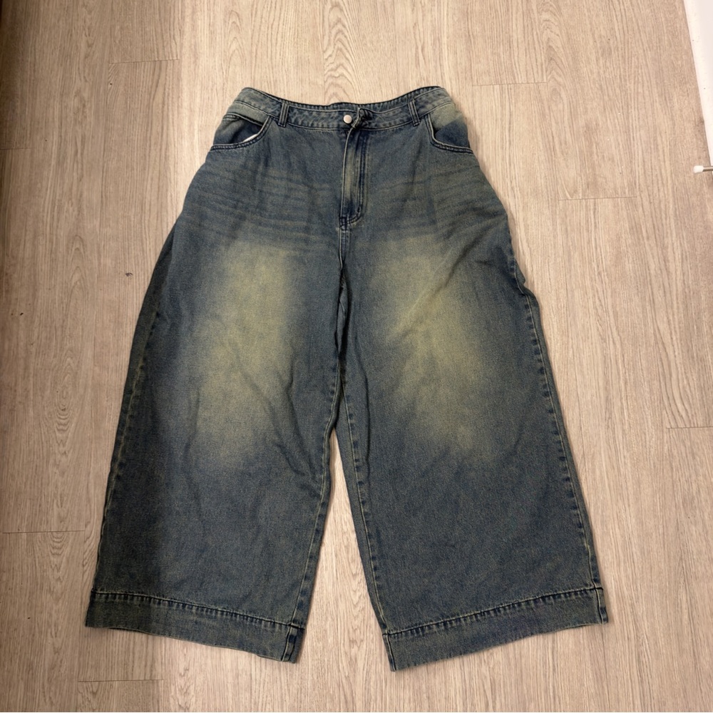 Casual Wide-Leg Denim Pants